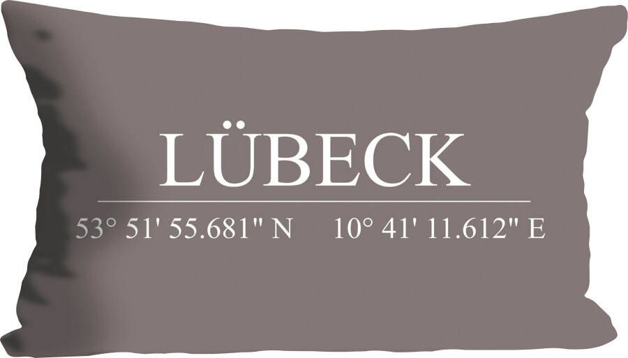 queence Sierkussen Lübeck met opschrift kussenovertrek zonder vulling(1 stuk)