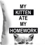 Queence Sierkussen My Kitten ate my Homework met belettering en kitten (1 stuk) - Thumbnail 2