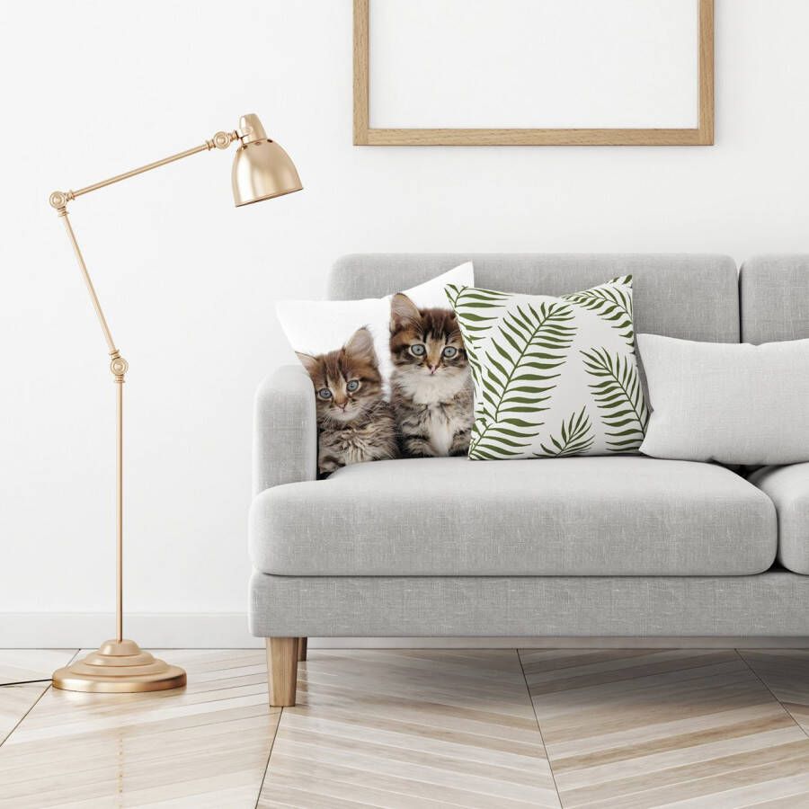 queence Sierkussen Patrick Kussenhoes katten dierenmotief schattig speels huisdieren decoratief (1 stuk)