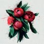 Queence Sierkussen Rode bloemen Kussenovertrek zonder vulling(1 stuk) - Thumbnail 2
