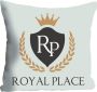Queence Sierkussen Royal Place met opschrift en kroon kussenovertrek zonder vulling(1 stuk) - Thumbnail 2