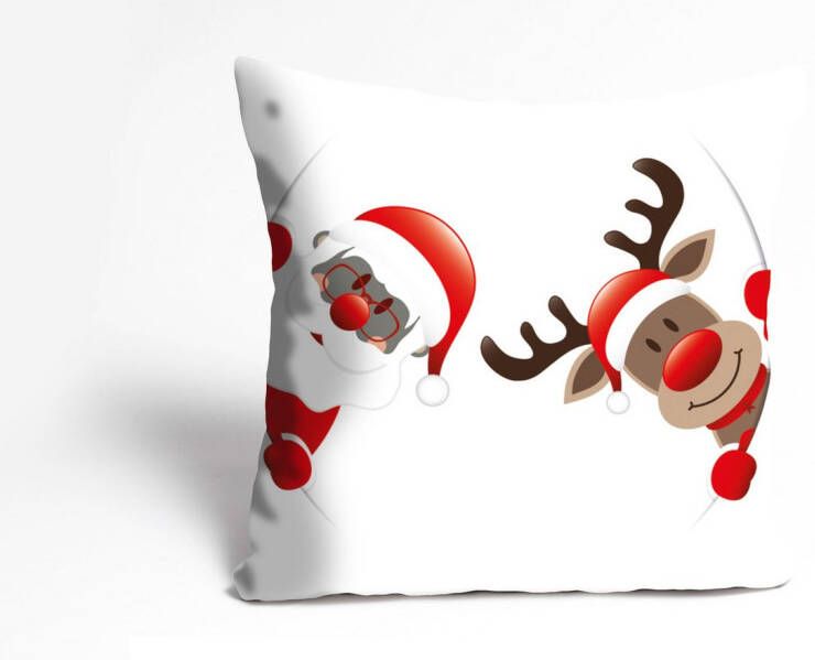 queence Sierkussen Santa Kussenhoes kerstman rendier kerst feestelijk winterachtig (1 stuk)