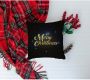 Queence Sierkussen Sterrenhemel Kussenhoes Merry Christmas zwart kerstmotief feestelijk (1 stuk) - Thumbnail 4