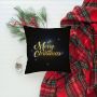 Queence Sierkussen Sterrenhemel Kussenhoes Merry Christmas zwart kerstmotief feestelijk (1 stuk) - Thumbnail 5