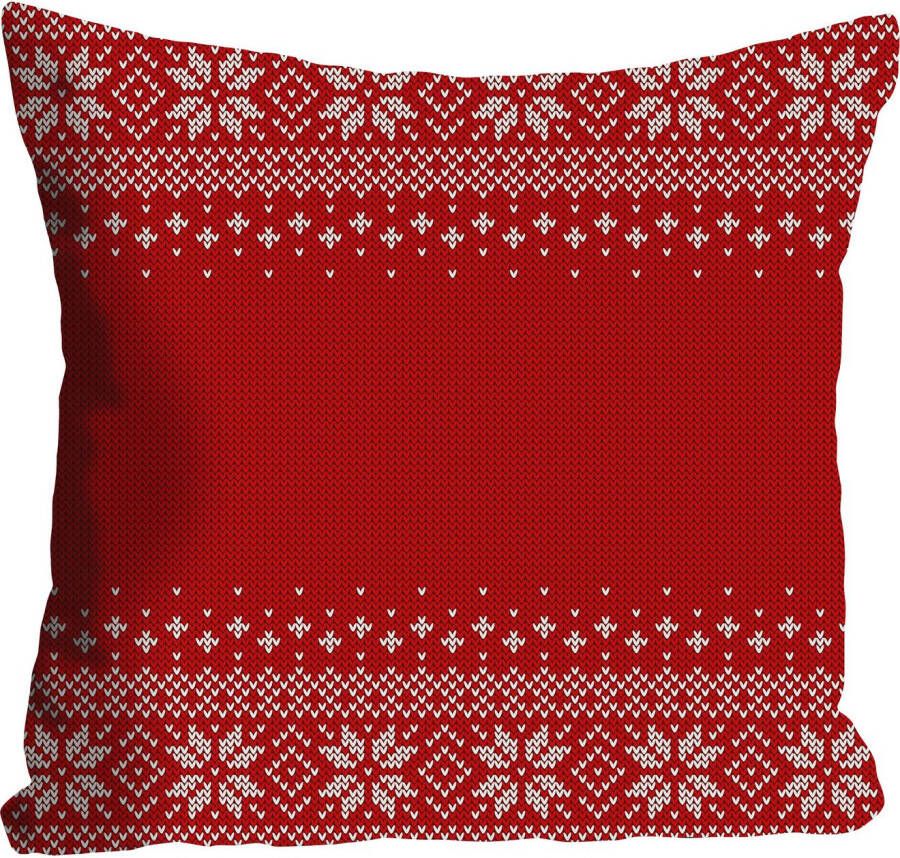 queence Sierkussen Tabea Kussenhoes kerst rood feestelijk kerstmotief winterachtig (1 stuk)
