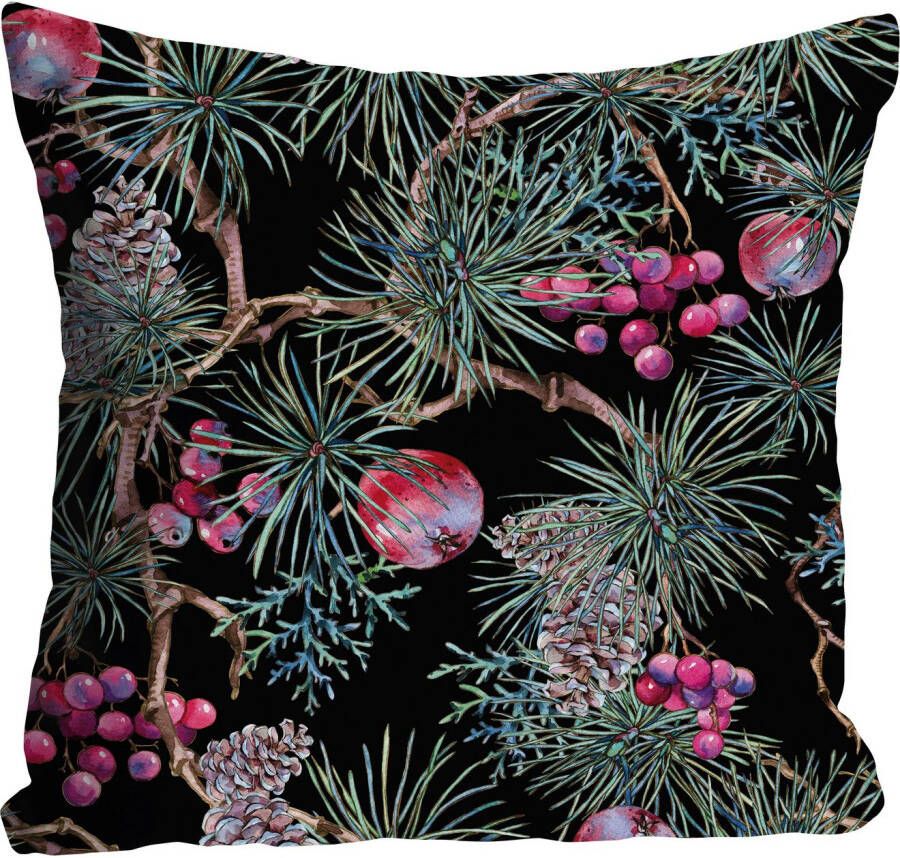 queence Sierkussen Under the Mistletoe Kussenhoes mistletoe kerst feestelijk groene motief winterachtig (1 stuk)