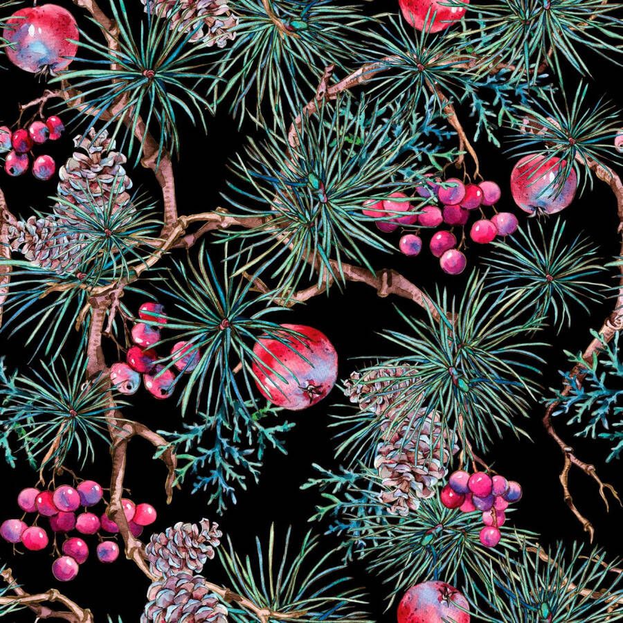 queence Sierkussen Under the Mistletoe Kussenhoes mistletoe kerst feestelijk groene motief winterachtig (1 stuk)