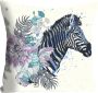 Queence Sierkussen Vesna met zebra en bloemen (1 stuk) - Thumbnail 2
