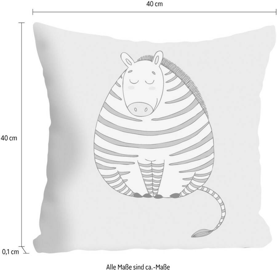 queence Sierkussen Zebra Kussenovertrek zonder vulling(1 stuk)
