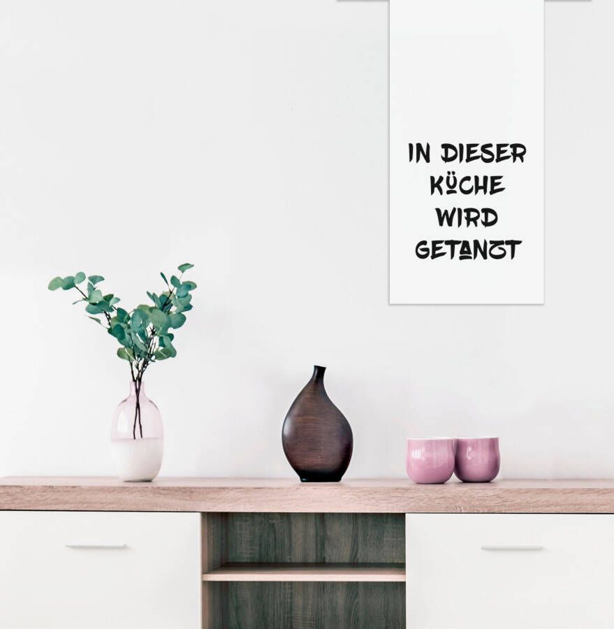 queence Sierobject voor aan de wand In deze keuken wordt gedanst Stalen bord blikken bord spreuk grappig wanddecoratie retro 20x30cm