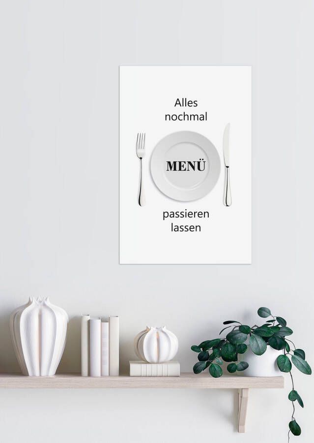 queence Sierobject voor aan de wand Menu Stalen bord blikken bord spreuk grappig wanddecoratie retro 20x30cm