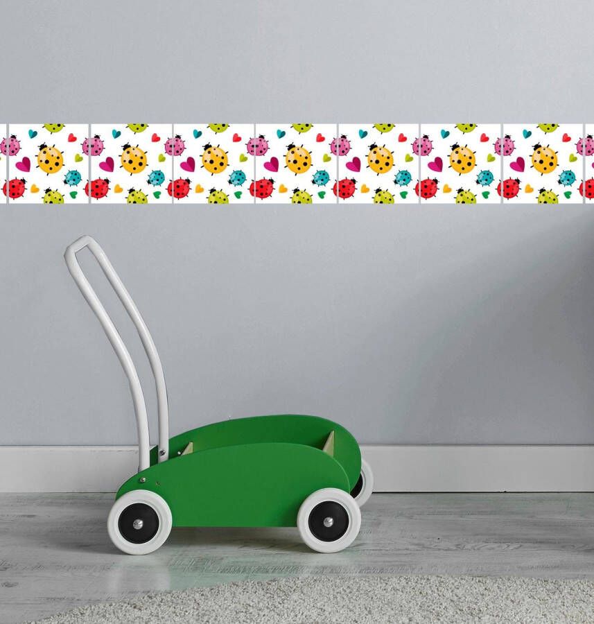queence Tegelsticker Veelkleurig lieveheersbeestje Stickertegels zelfklevend stickers 12-delige set