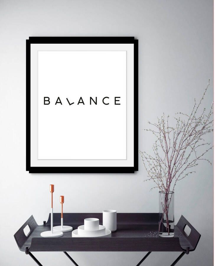 queence Wanddecoratie Balance HD premium posterdruk incl. houten lijst