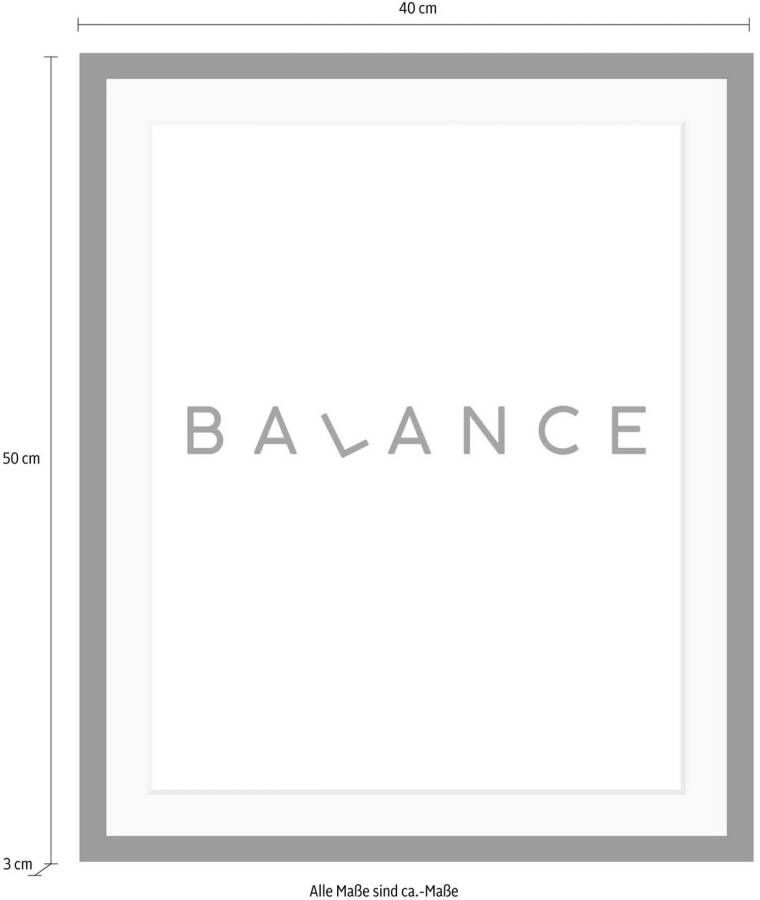 queence Wanddecoratie Balance HD premium posterdruk incl. houten lijst