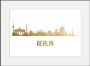 Queence Wanddecoratie Berlijn Skyline GOLD (1 stuk) - Thumbnail 2