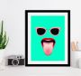 Queence Wanddecoratie Bril + mond HD premium posterdruk incl. houten lijst - Thumbnail 2
