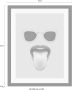 Queence Wanddecoratie Bril + mond HD premium posterdruk incl. houten lijst - Thumbnail 3