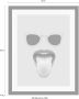 Queence Wanddecoratie Bril + mond HD premium posterdruk incl. houten lijst - Thumbnail 3