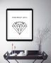 Queence Wanddecoratie Diamant in 3 maten ingelijst - Thumbnail 2
