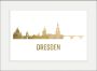 Queence Wanddecoratie Dresden skyline GOLD (1 stuk) - Thumbnail 2