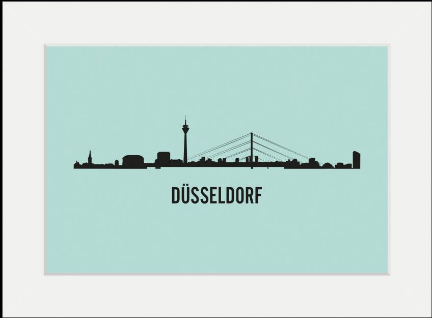 queence Wanddecoratie Düsseldorf skyline (1 stuk)