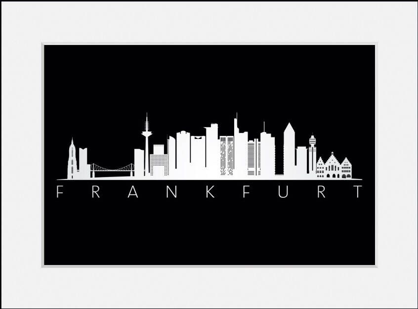 queence Wanddecoratie Frankfurt skyline BLACK (1 stuk)