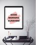Queence Wanddecoratie Good Morning HD premium posterdruk incl. houten lijst - Thumbnail 2