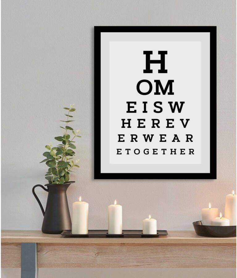 queence Wanddecoratie Thuis HD premium posterdruk incl. houten lijst
