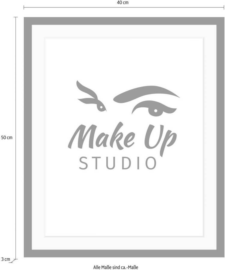 queence Wanddecoratie Make up Studio HD premium posterdruk incl. houten lijst