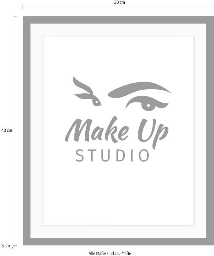 queence Wanddecoratie Make up Studio HD premium posterdruk incl. houten lijst