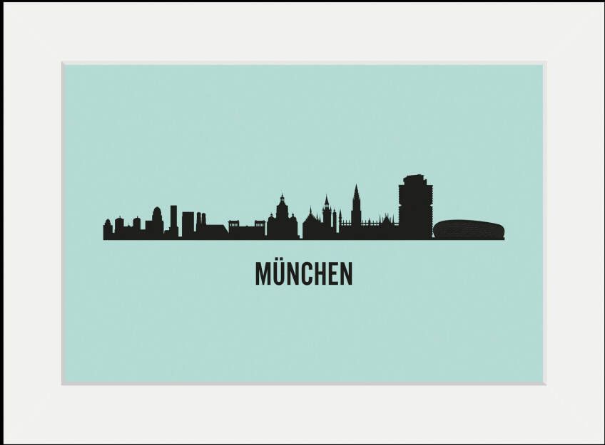 queence Wanddecoratie München Skyline (1 stuk)