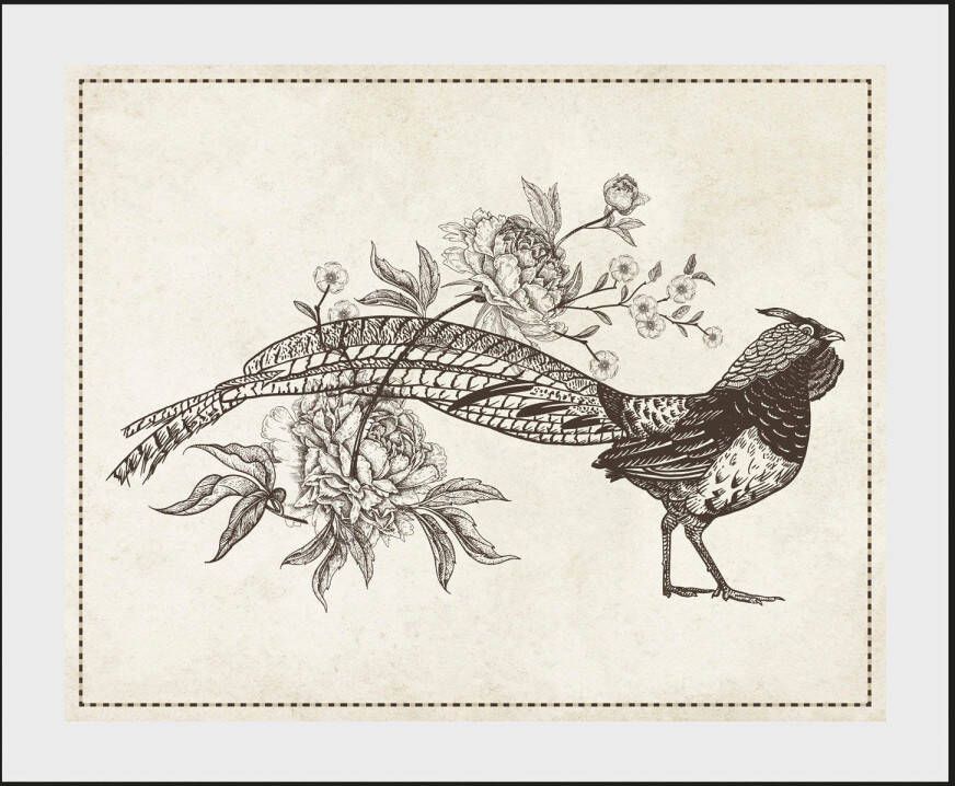 queence Wanddecoratie Nathi HD premium posterdruk incl. houten lijst (1 stuk)