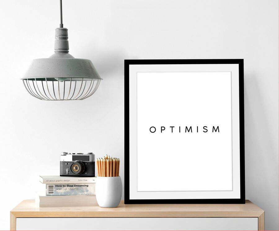 queence Wanddecoratie Optimism in 3 maten ingelijst