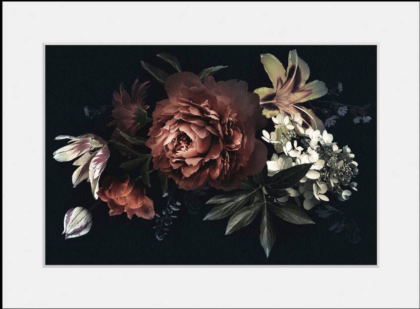 queence Wanddecoratie Rosé HD premium posterdruk incl. houten lijst (1 stuk)