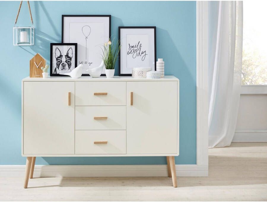 queence Wanddecoratie Smile HD premium posterdruk incl. houten lijst