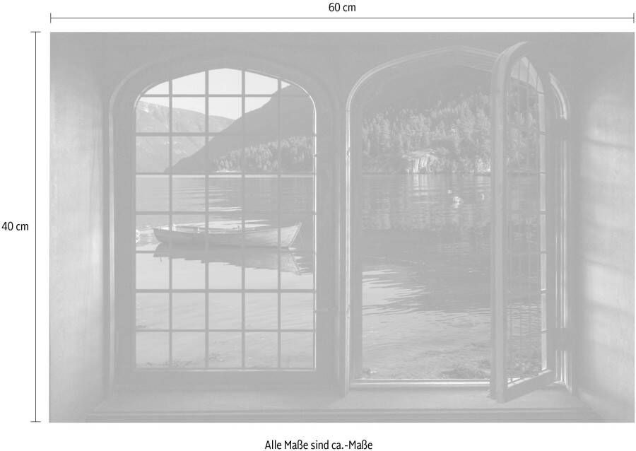 queence Wandfolie Lago di Garda Muursticker muurdecoratie zelfklevend 3D raam