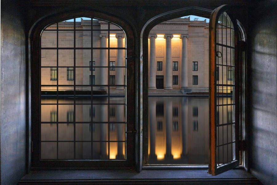 queence Wandfolie Villa Muursticker muurdecoratie zelfklevend 3D raam