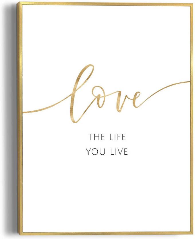 Reinders! Artprint met lijst Life is Love