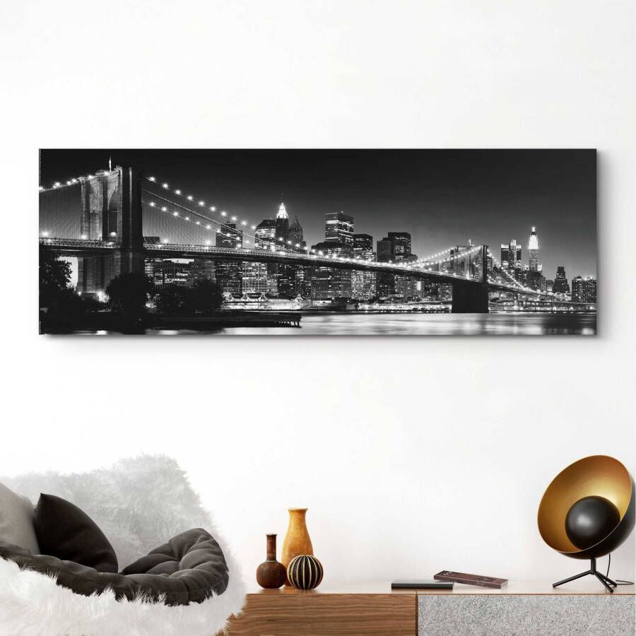 Reinders! Artprint op hout Decoratief paneel 52x156 New York brooklyn bridge