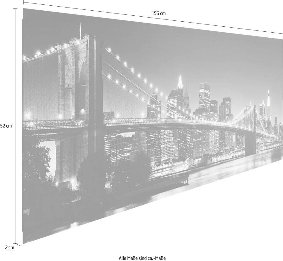 Reinders! Artprint op hout Decoratief paneel 52x156 New York brooklyn bridge