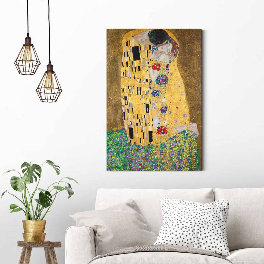 Reinders! Artprint op hout Decoratief paneel 60x90 Gustav Klimt the kiss