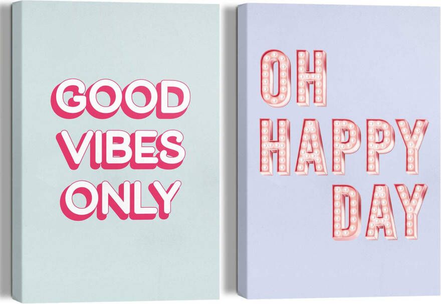 Reinders! Artprint op linnen Happy Vibes