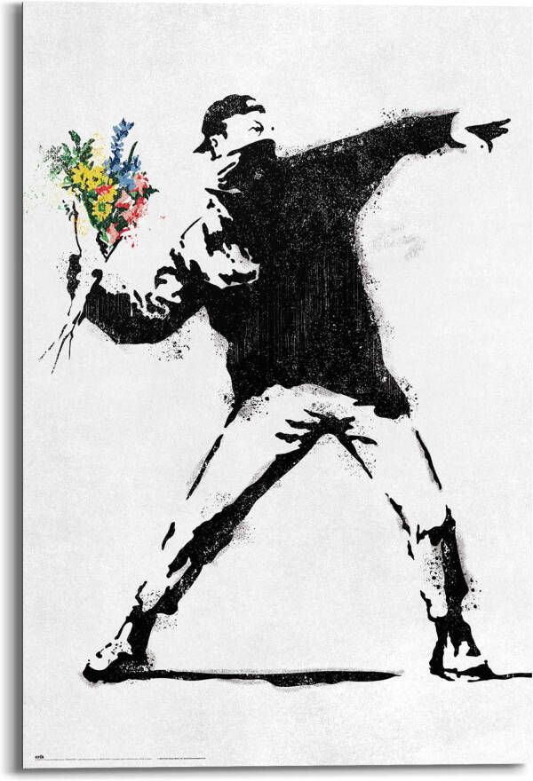 Reinders! Decoratief paneel Banksy flower bomber