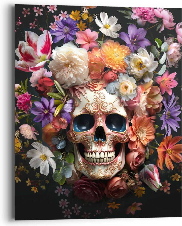 Reinders! Decoratief paneel Floral Skull