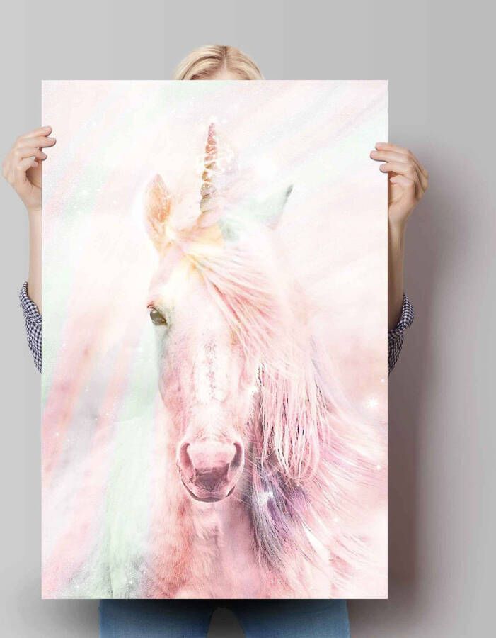 Reinders! Poster magische eenhoorn in vrolijke kleuren fantasie paard