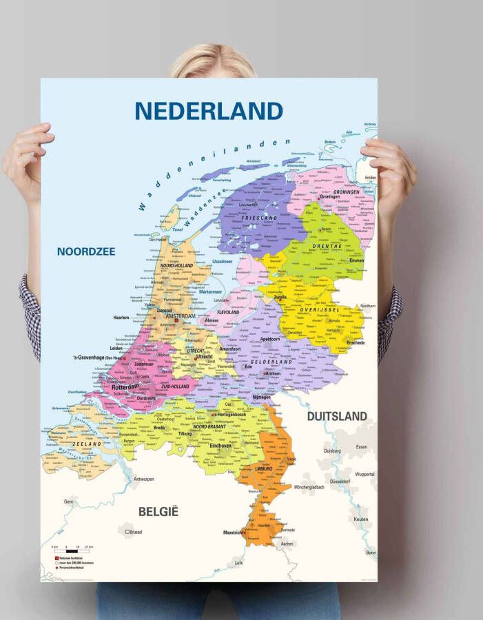 Reinders! Poster schoolkaart Nederland Nederlands Nederlandse tekst