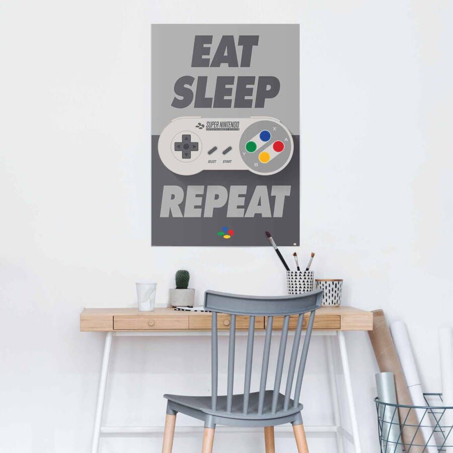 Reinders! Poster Super Nintendo Eat sleep repeat