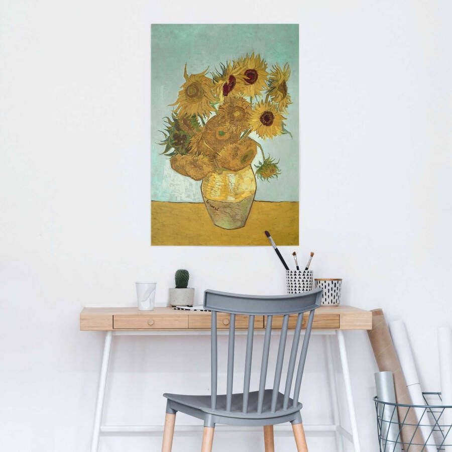 Reinders! Poster Zonnebloemen Vincent van Gogh bloem plant befaamd schilderij