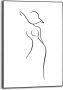 Reinders! Wanddecoratie Silhouet vrouw abstract lijnentekening modern - Thumbnail 2