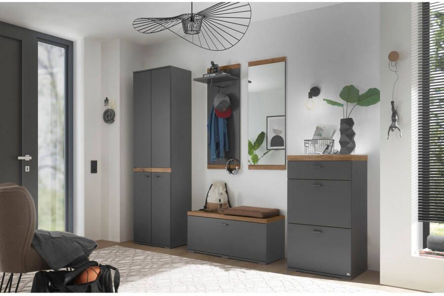 set one by Musterring Garderobespiegel Lancaster Dielen met houten inzet twee kleuren b 45 x h 116 cm (1 stuk)